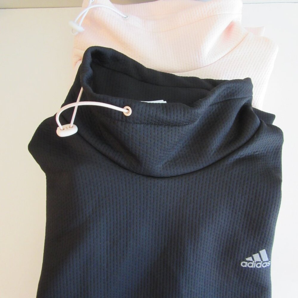 ADIDAS Lot of 2 Pink & Black Aeroready Pullover XL Drawstring Neck Closure Tops